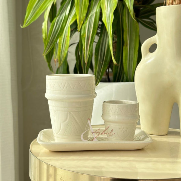 Grand verre beldi Tizwelt blanc - Ajbir