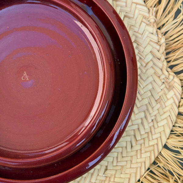 Set de 3 assiettes Amur en céramique artisanale Bordeaux