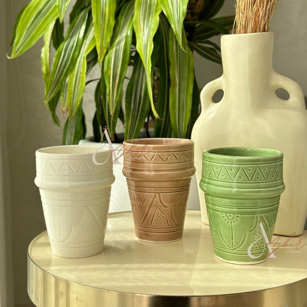 Grand verre beldi Tizwelt blanc - Ajbir