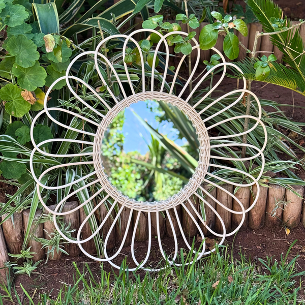 Miroir artisanal en rotin Tayourt 65cm