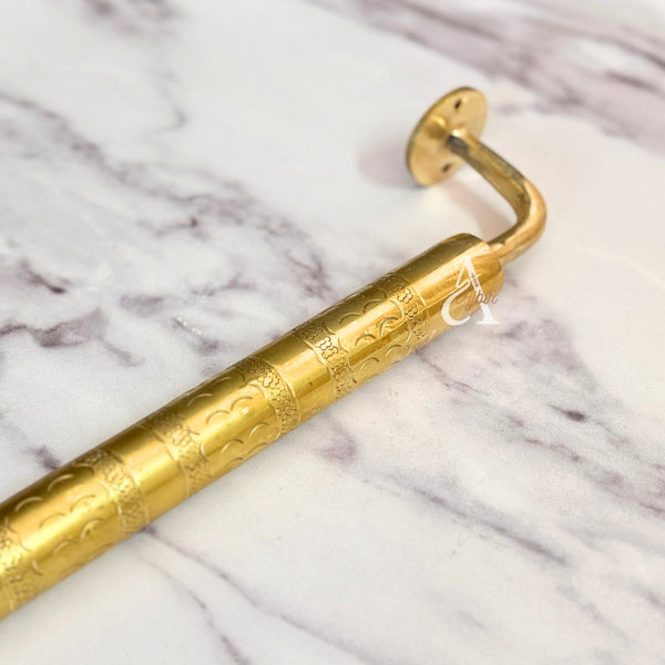 Barre Porte Serviettes en laiton doré gravé Grande