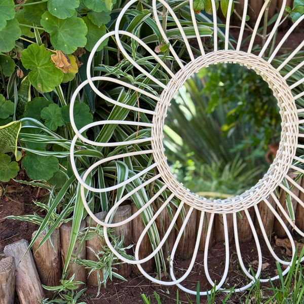 Miroir artisanal en rotin Tayourt 65cm