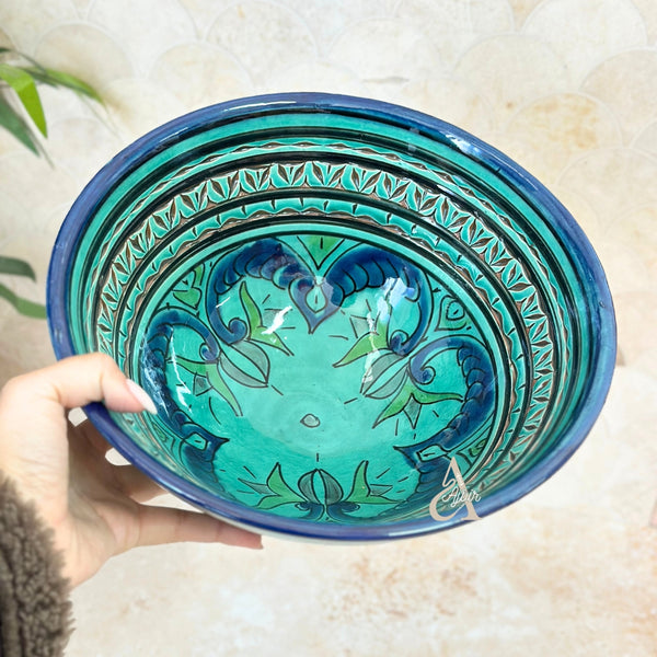 Grand Saladier Artisanal aux Motifs Nakch Marocain