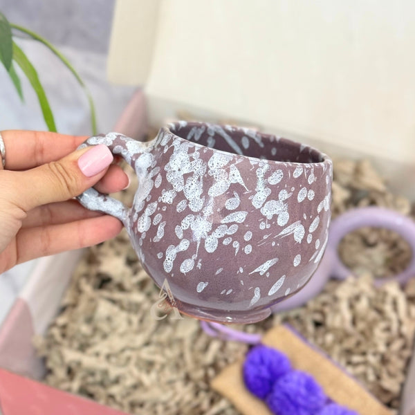 Coffret cadeau artisanal théière mauve