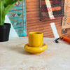 Tasse à café Asil en céramique artisanale avec sous-tasse