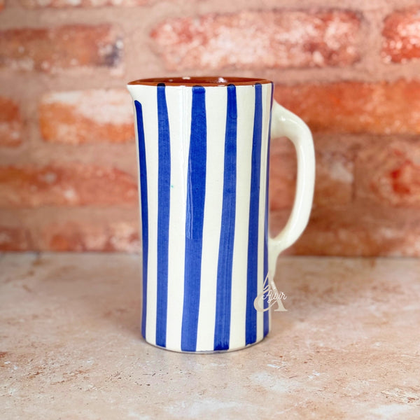 Carafe rayée bleue