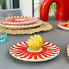 Set de 3 assiettes Tafoukt Rouge rayé