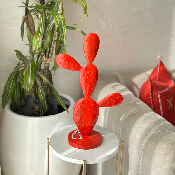 Grand Cactus en métal coloré