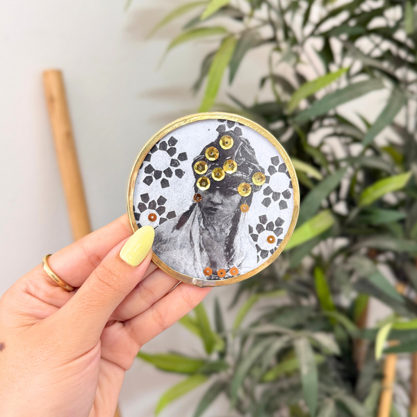 Sous tasse Ittu noir à paillettes