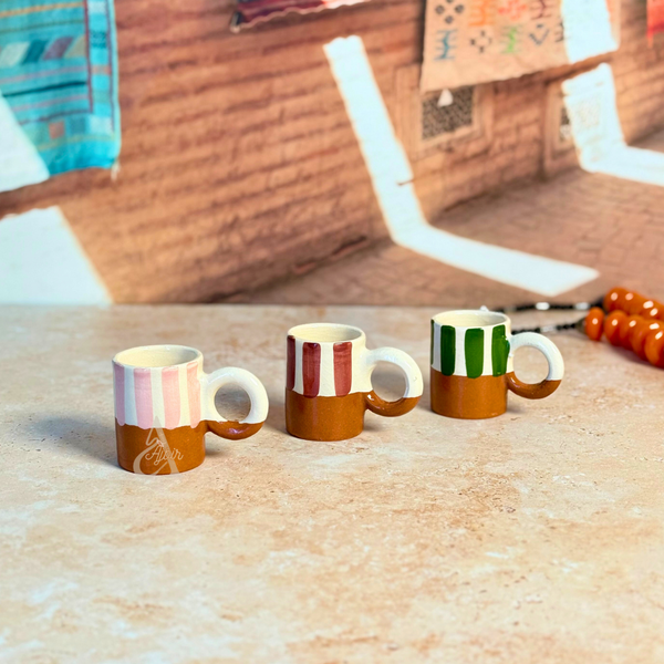 Mini tasse bicolore rayé