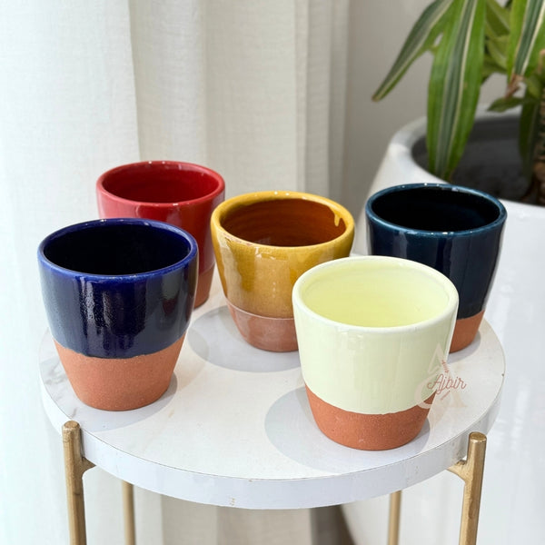 Verre bicolore bombé