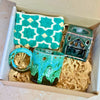 Coffret cadeau artisanal mini zellige turquoise