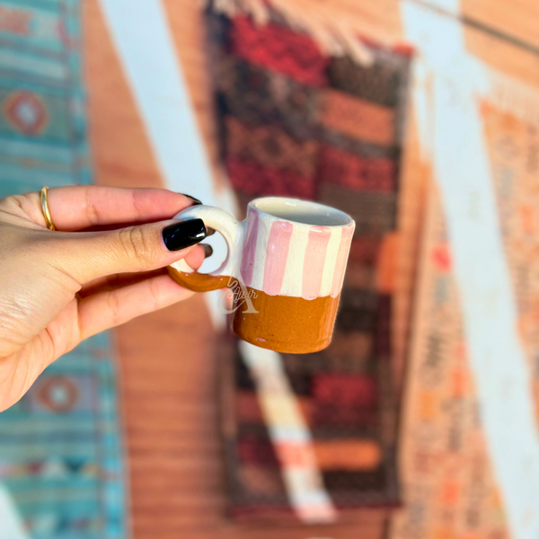 Mini tasse bicolore rayé