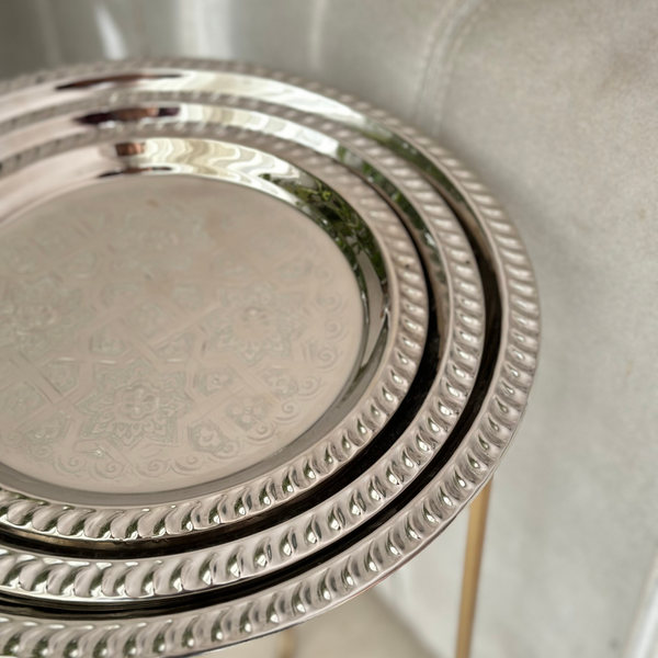 Plateau artisanal siniya à thé rond 24cm/28cm/34cm