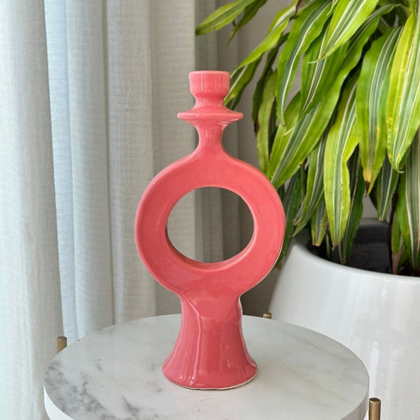 Porte bougie rose fushia 2 - Ajbir