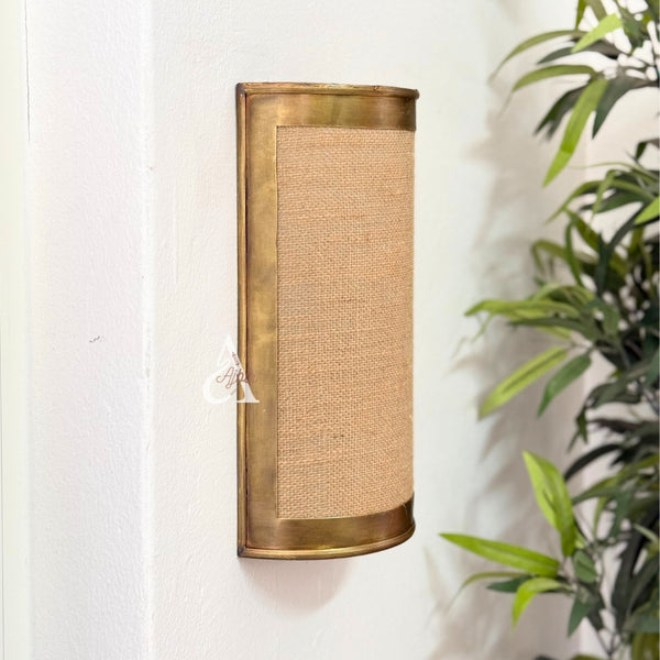 Applique murale Aourir en laiton et jute