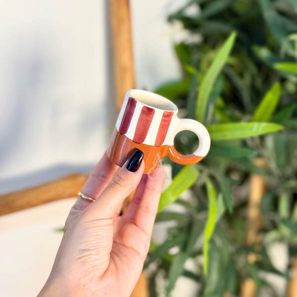 Mini tasse bicolore rayé