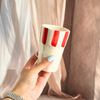 Verre beldi artisanal à l'argile blanche rayé