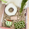 Coffret cadeau artisanal vert et blanc