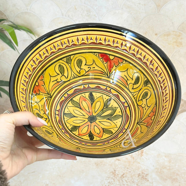 Grand Saladier Artisanal aux Motifs Nakch Marocain