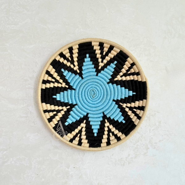 Plateau artisanal berbère Talount Titrit tricolore 45cm