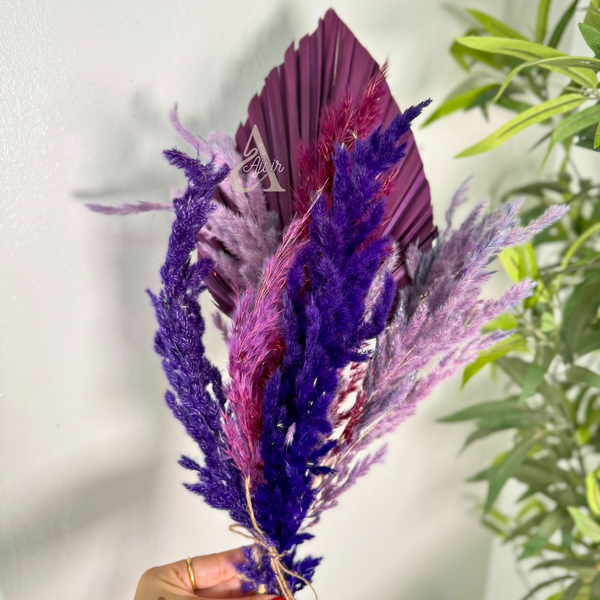 Bouquet plantes séchées mauve
