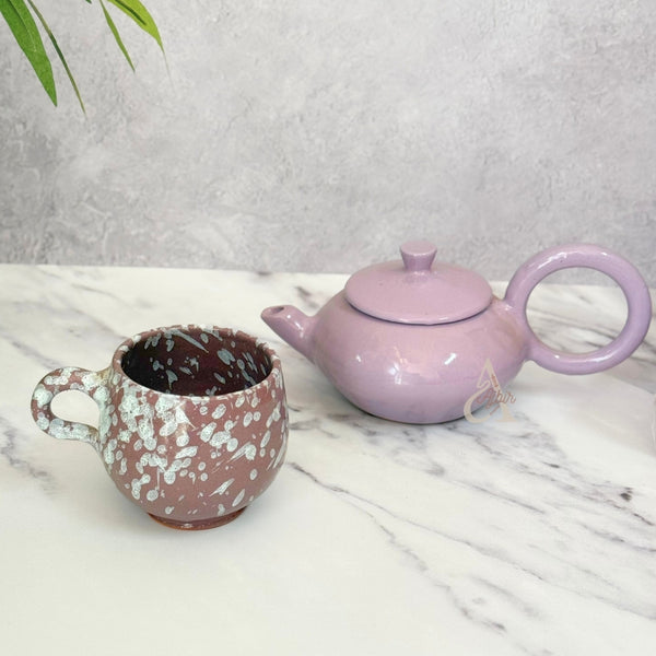 Coffret cadeau artisanal théière mauve