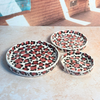 Set de 3 Assiettes Aslas à motifs leopard Bordeaux