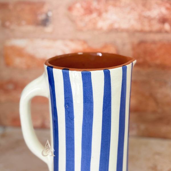 Carafe rayée bleue