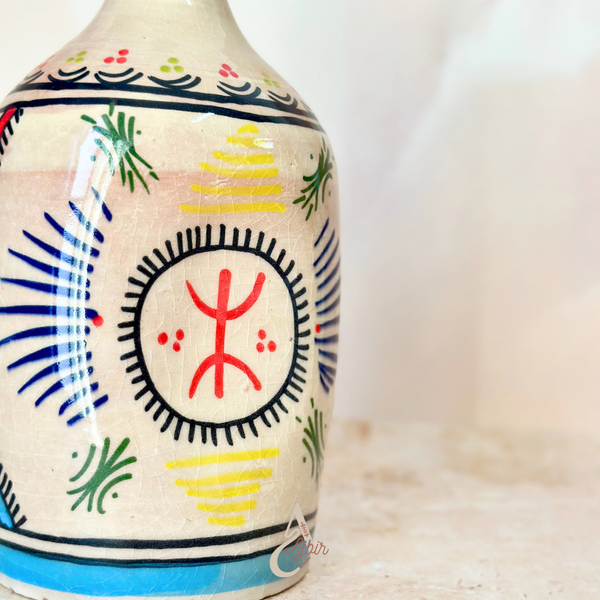 Vase bouteille amazigh turquoise