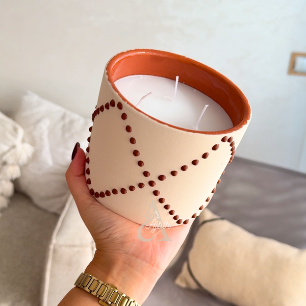 Grande bougie parfumée OUD en céramique artisanale