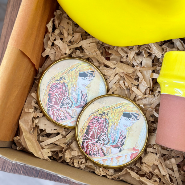 Coffret cadeau artisanal Medina jaune poussin