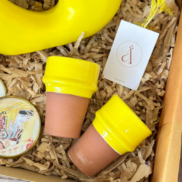 Coffret cadeau artisanal Medina jaune poussin