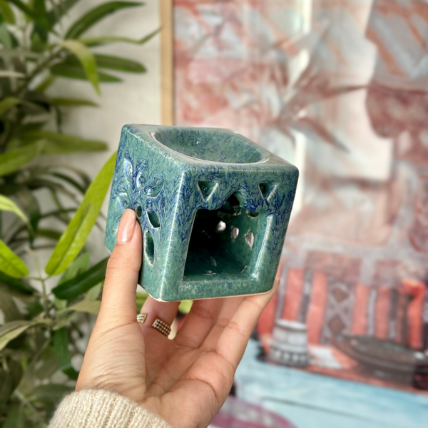 Coffret cadeau artisanal bleu pétrole