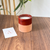 Bougie artisanale bordeau en terre cuite parfum Fleur d'oranger