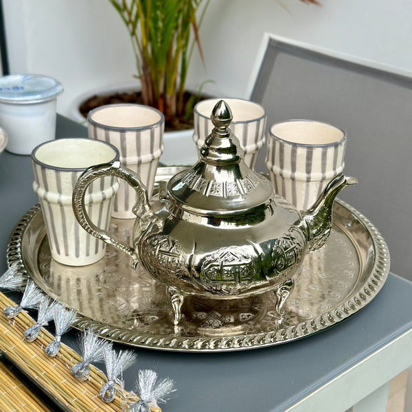 Verre beldi rayé gris clair - Ajbir