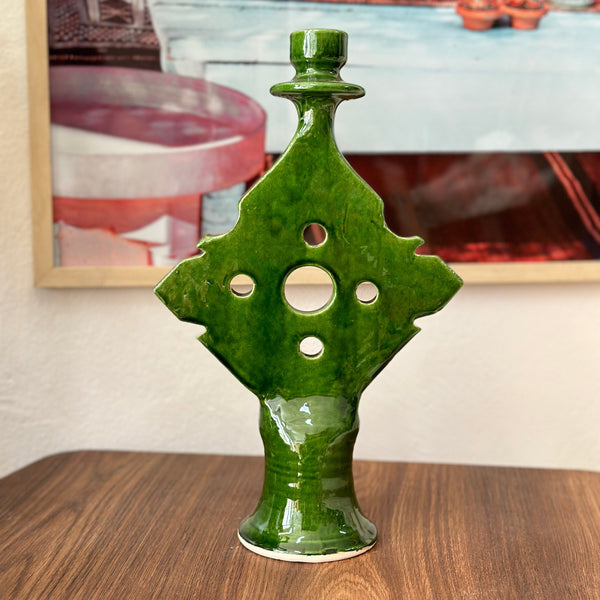 Porte bougie vert grand