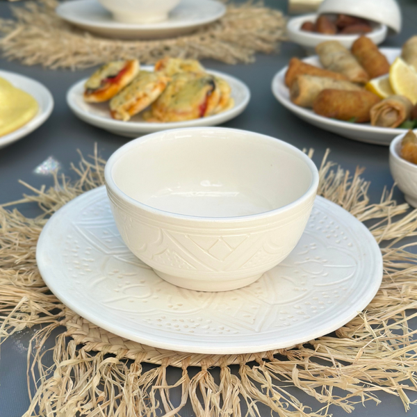 Assiette Tizwelt blanche 18cm - Ajbir