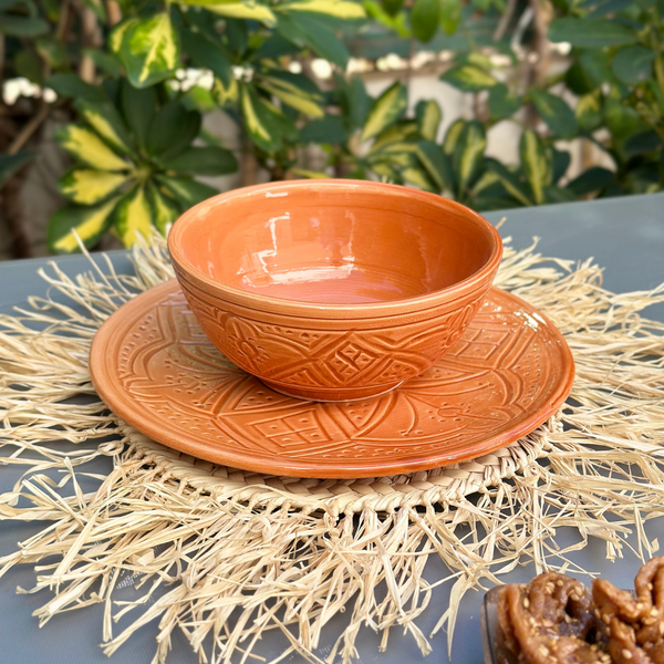 Assiette Tizwelt terracota - Ajbir