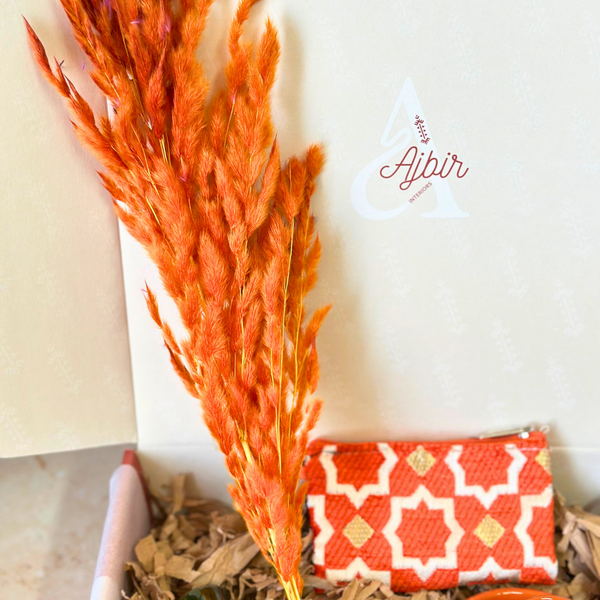 Coffret cadeau artisanal kaki et terracota