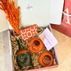 Coffret cadeau artisanal kaki et terracota