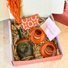 Coffret cadeau artisanal kaki et terracota