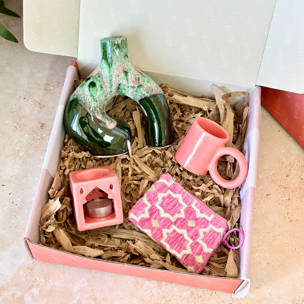 Coffret cadeau artisanal Adal rose vert
