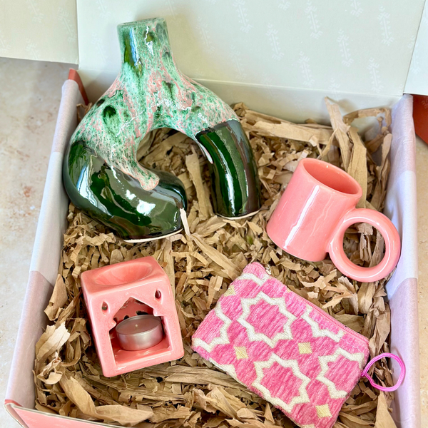 Coffret cadeau artisanal Adal rose vert