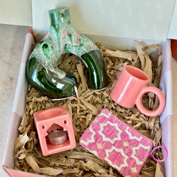 Coffret cadeau artisanal Adal rose vert
