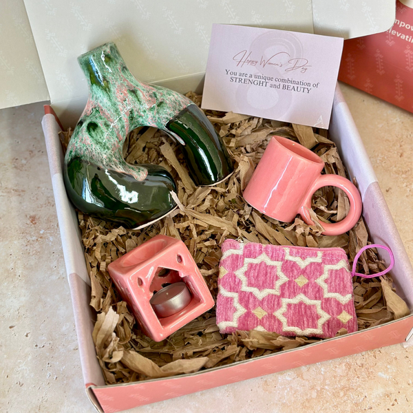 Coffret cadeau artisanal Adal rose vert