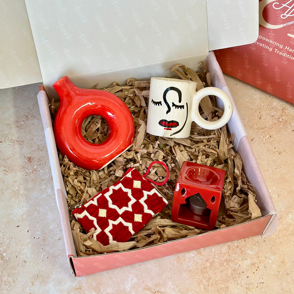 Coffret cadeau artisanal Oudm Tafoukt rouge