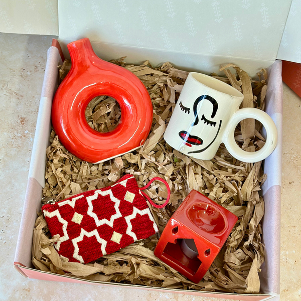 Coffret cadeau artisanal Oudm Tafoukt rouge