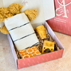 Coffret cadeau artisanal Housse rayée Jaune