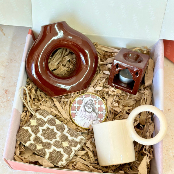 Coffret cadeau artisanal Zellige marron